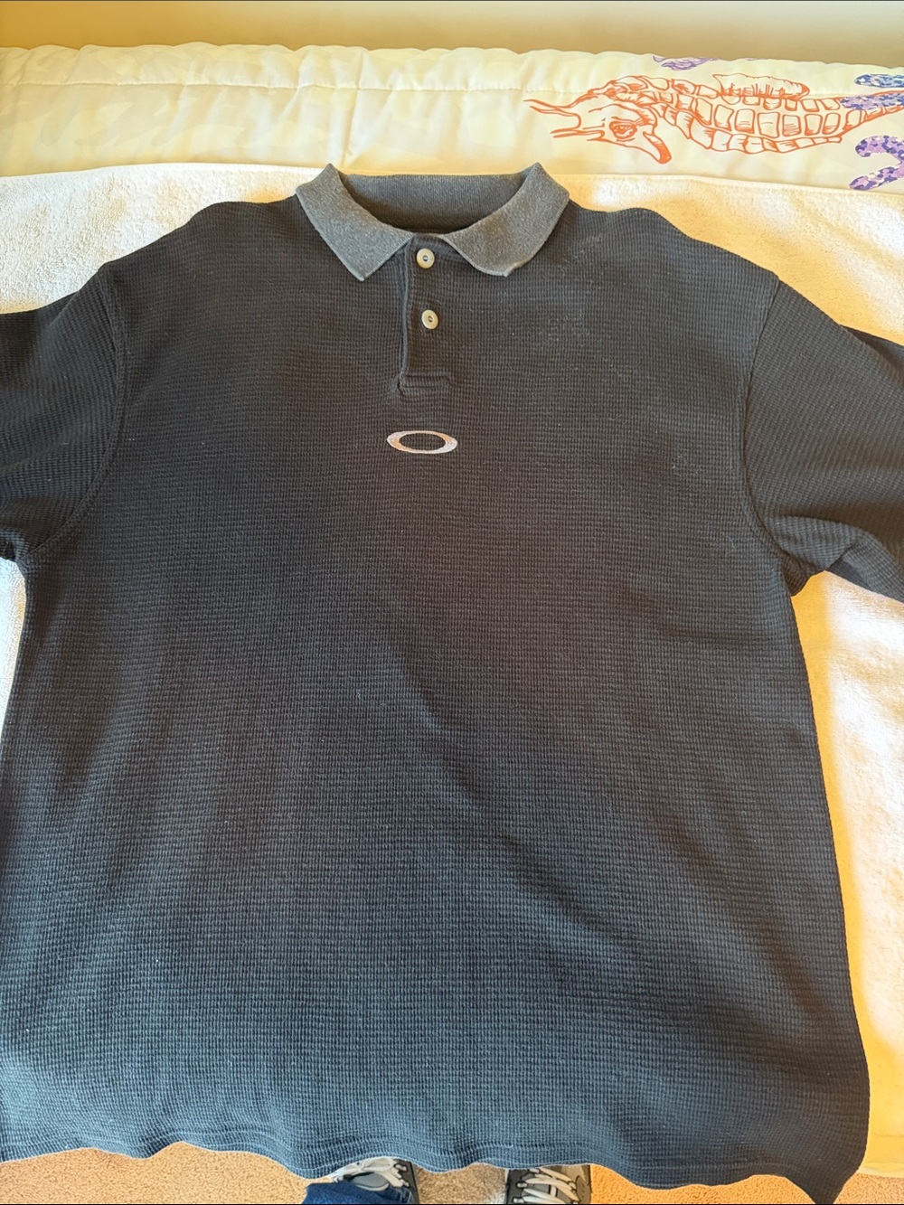 Oakley Black Polo with Gray Contrast Collar - Picture 7 of 11